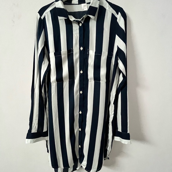 Blue and white straps dress /long shirt Free size - Picture 7 of 7